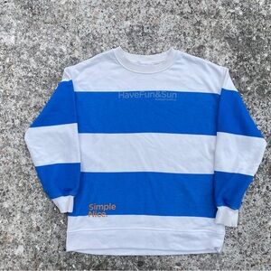 SimpleNice Kids Striped Sweatshirt – Blue & White – Size 10 / 140